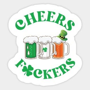 Cheers Fuckers Irish Flag Funny Drinking Beer Sticker